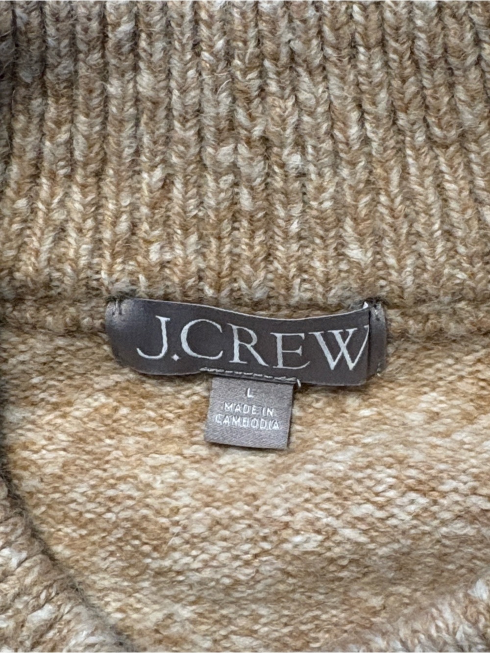 J. Crew Relaxed Milano Stitch Cardigan Large Camel Oversized Alpaca Wool Jacket - Picture 6 of 6